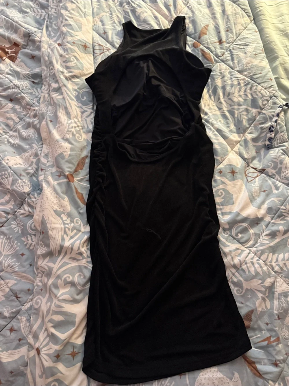 Klassy Network Black Sleeveless Midi cut out Tank Dress
